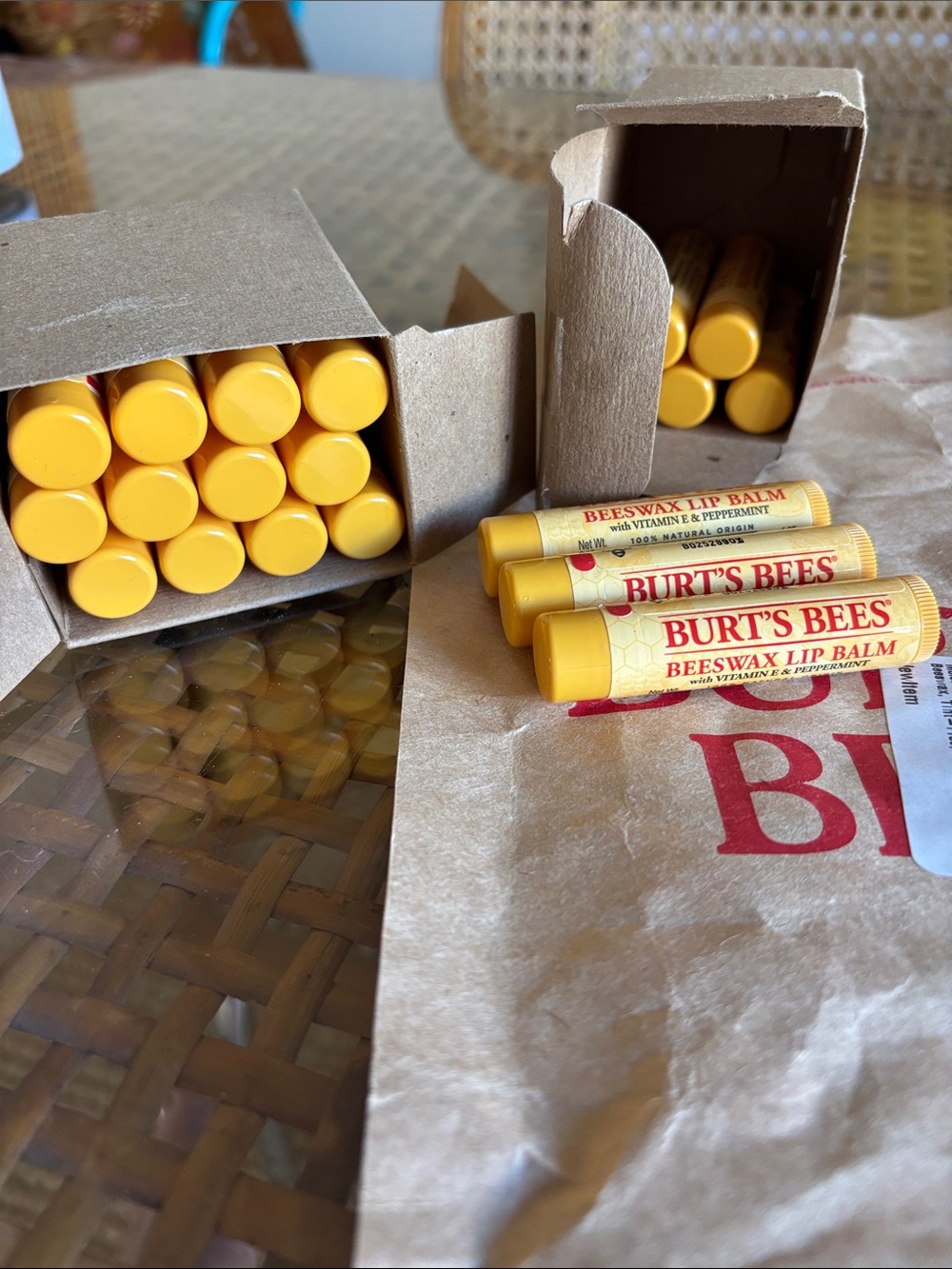Burt's Bees Peppermint Beeswax Lip Balm Lot of 20 NEW